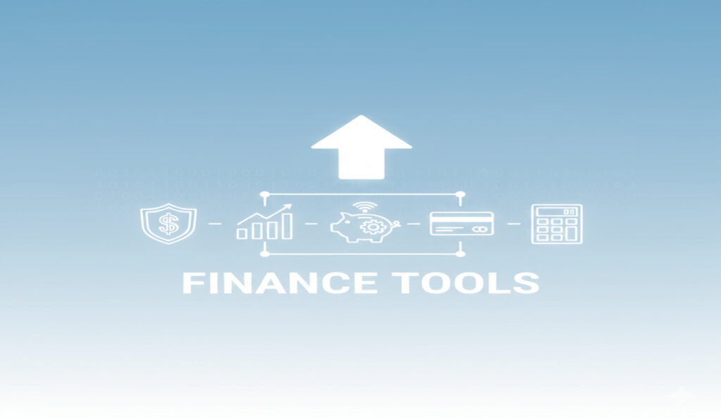 Digital illustration of a laptop screen displaying stock charts, currency symbols, and analytical graphs, symbolizing modern finance tools and technology.