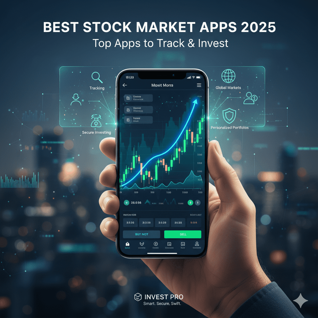 Best stock market apps 2025 showing top apps to track, invest, and manage personalized portfolios with real-time market data.