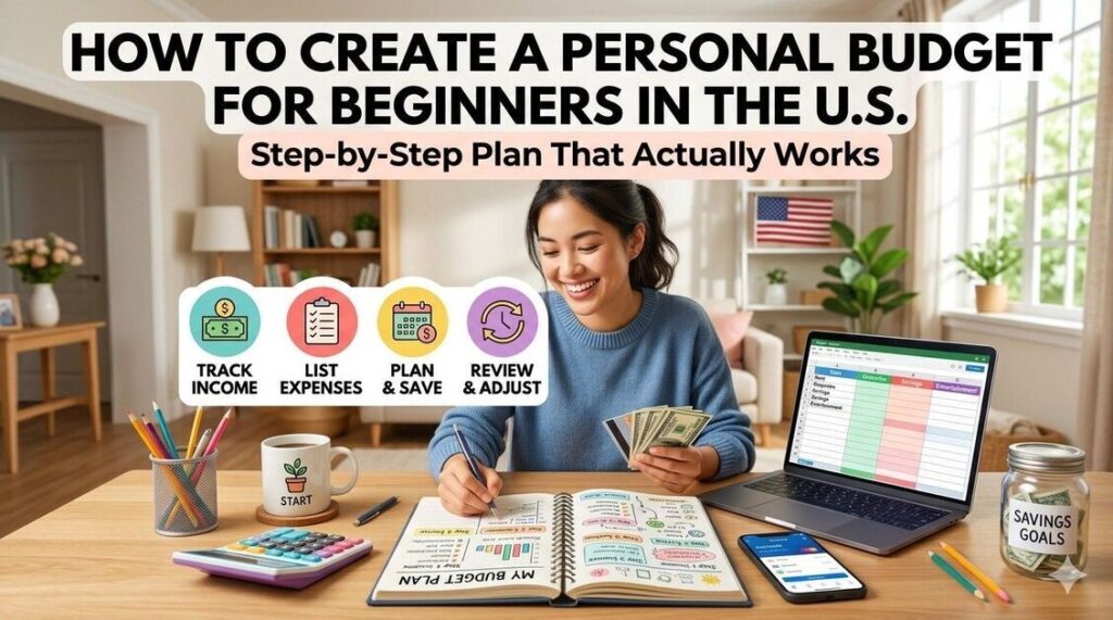 How to create a personal budget for beginners in the US step by step with income and expense tracking